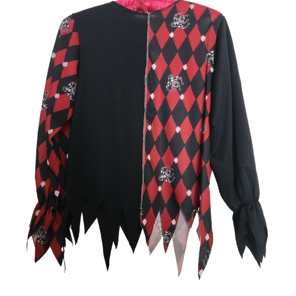 Childs Jester scary Spirit Halloween Red Black costume Shirt SZ Medium